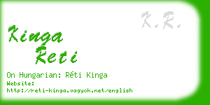 kinga reti business card